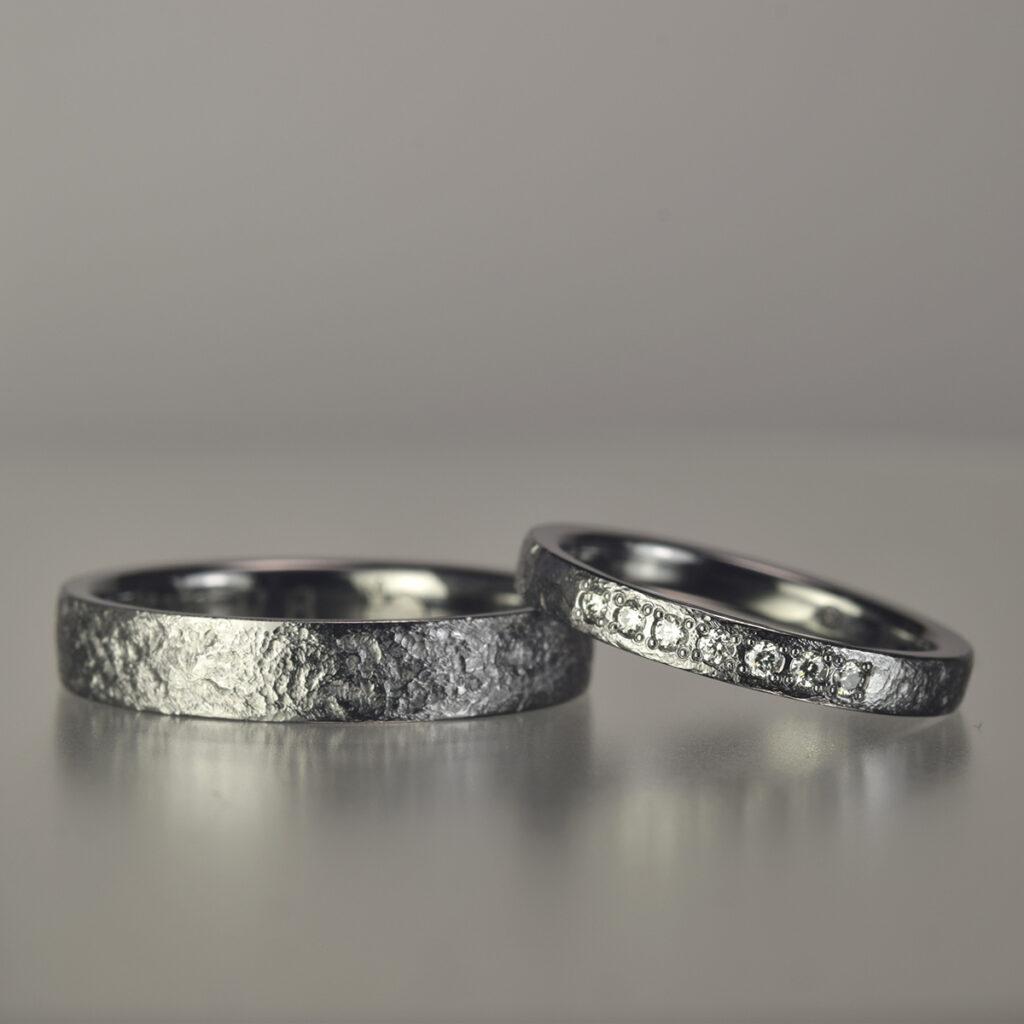 和紙柄　結婚指輪　タンタル