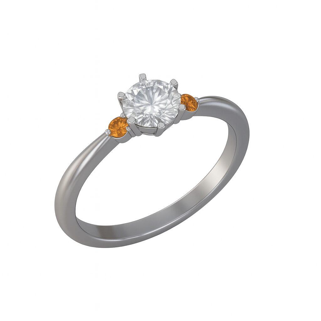 オレンジサファイア婚約指輪