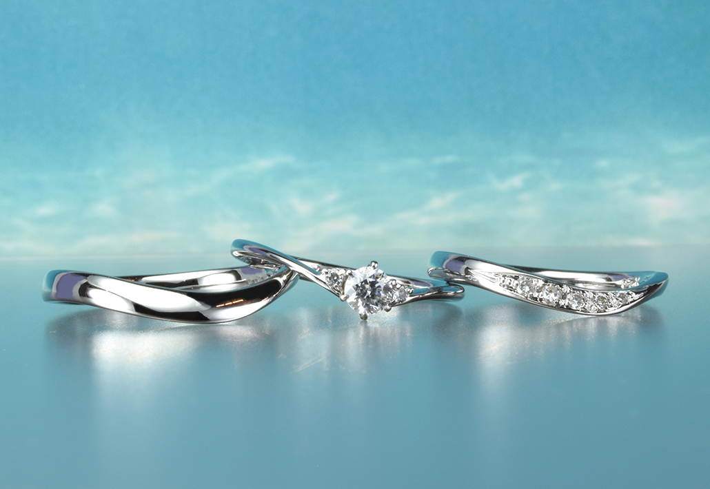 婚約＆結婚指輪セット｜¥363,600～　指が長く見える人気のコースト　TS-016