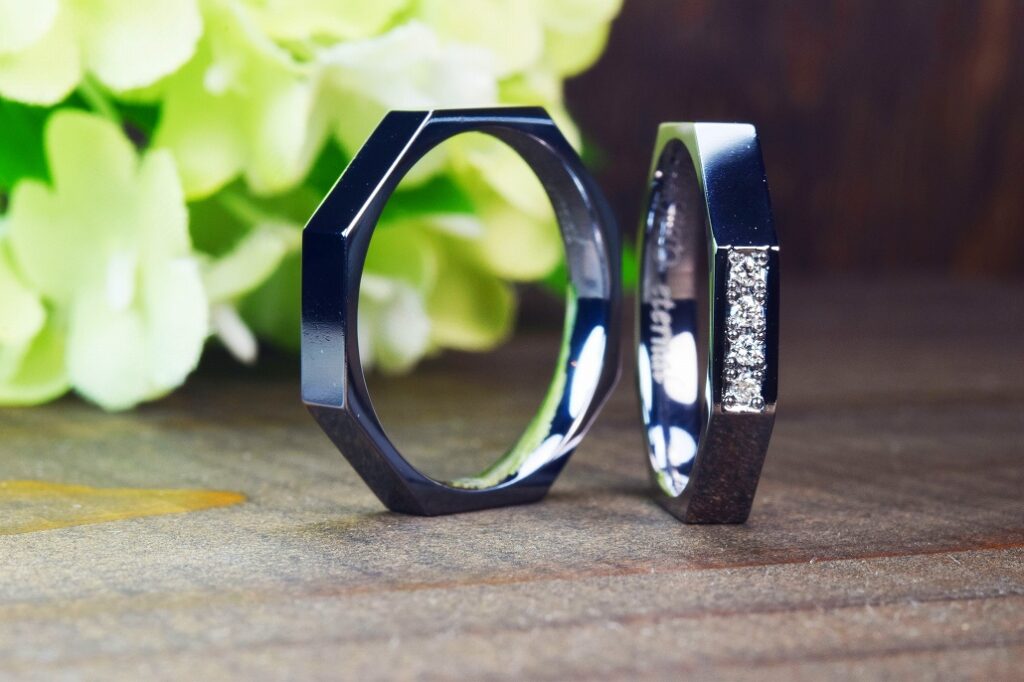 O-MA-317 八角形タンタルの結婚指輪 ペア