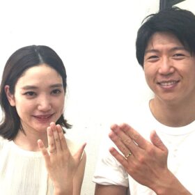 K18グリンゴールド＆ピンクゴールド結婚指輪　三善様