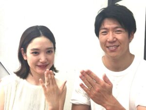 K18グリンゴールド＆ピンクゴールド結婚指輪　三善様