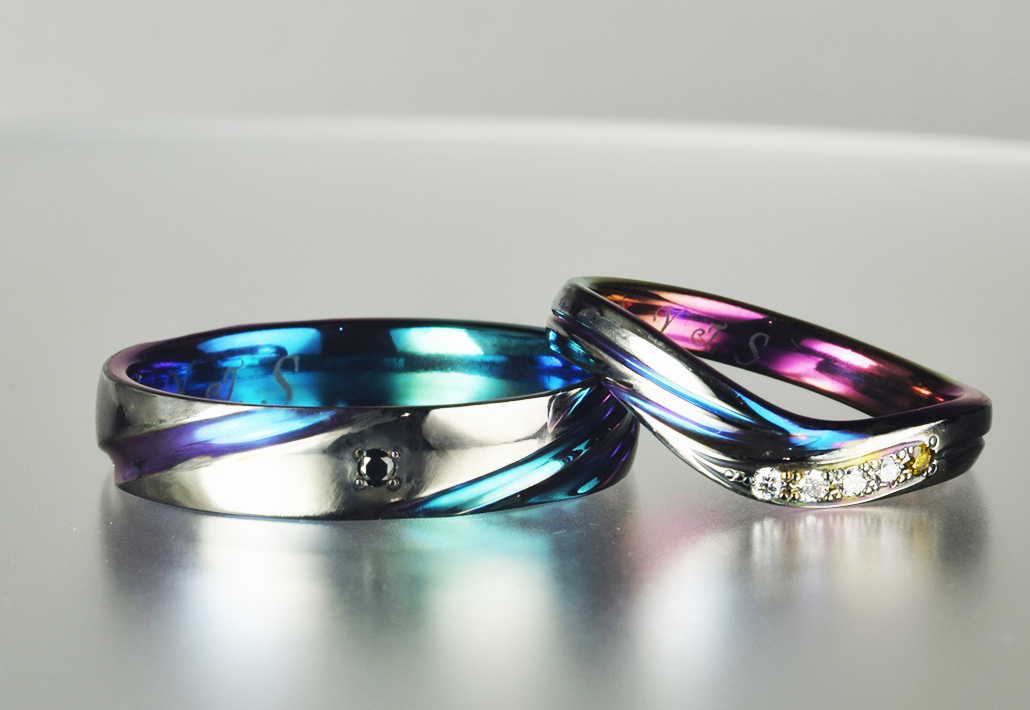 色違いでつけたい！エナメルジルコニウムリング BONHEURブルー