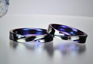 タンタル結婚指輪 黒い結婚指輪　カラーリング