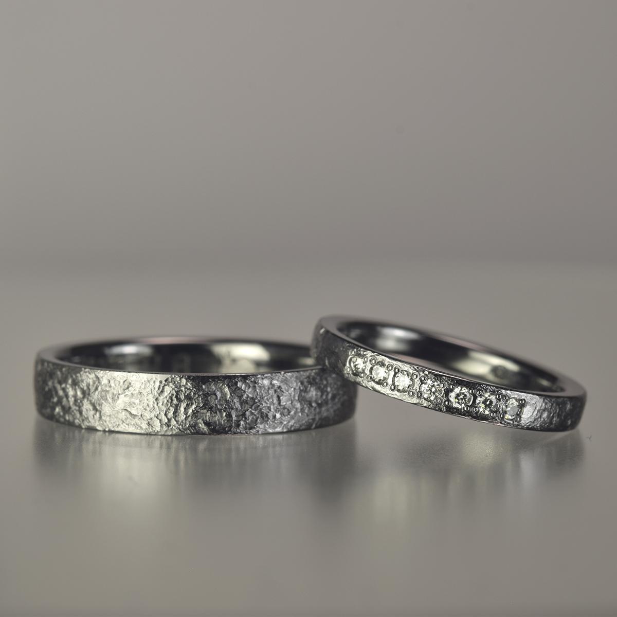 和紙柄 結婚指輪 タンタル