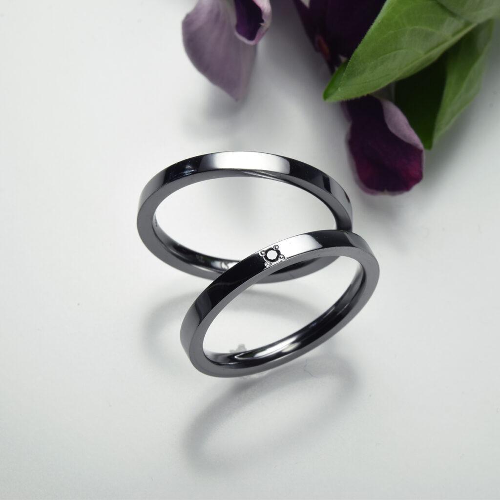 タンタル結婚指輪 フラット　2ｍｍ
