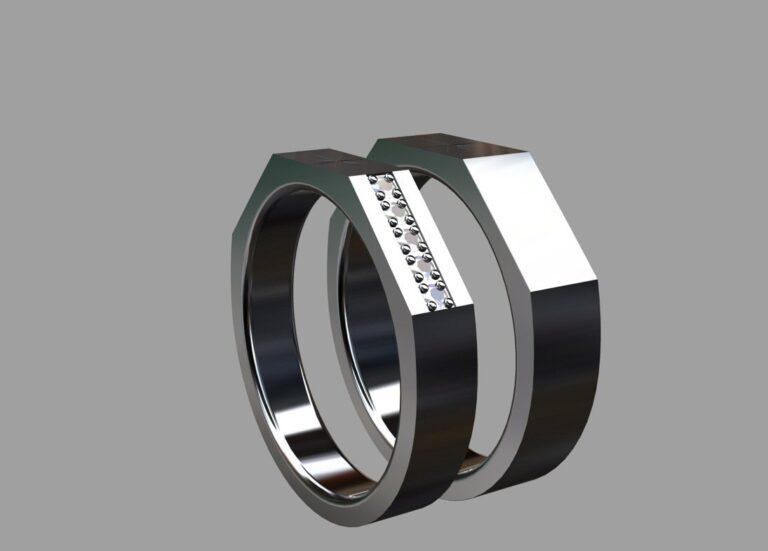 タンタル結婚指輪にダイヤモンドを留める加工工程