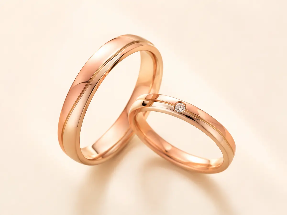 春タイプに似合うピンクゴールドの結婚指輪