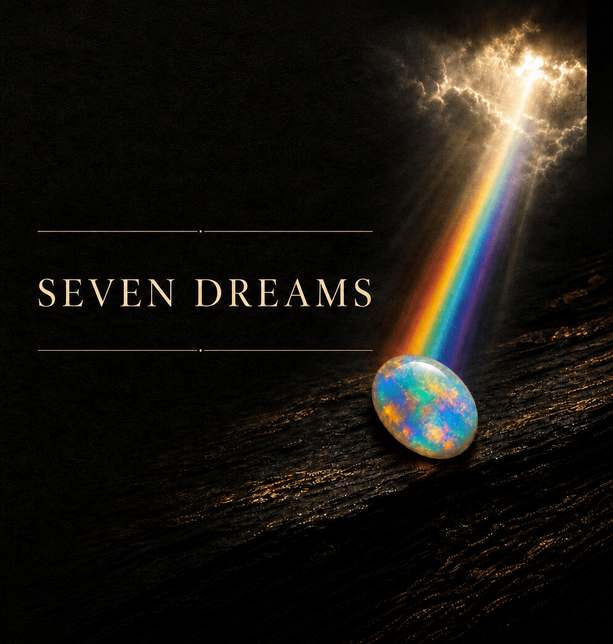 七色の光とオパール、黒い結婚指輪で表現したSeven Dreamsの世界観